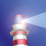 Ariadne GPS icon featuring a lighthouse with it's light on