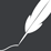 Daily Poetry icon featuring a white feather quill pen writing on a dark grey backdrop