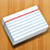 Flascards Deluxe icon featuring a stack of white lined index cards