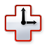 RescueTime icon with a giant plus sign with an analogue clock's hands inside