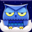 Sleep Pillow Sounds icon featuring a cartoon owl sitting on a pillow looking sleepy in front of a starry night backdrop