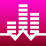 White Noise Free Sleep Sounds icon featuring three digital sound bars underlined by a heart monitor wave both on a pink backdrop