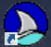 JAWS icon featuring a shark fin peeking out of the surface of some water. 