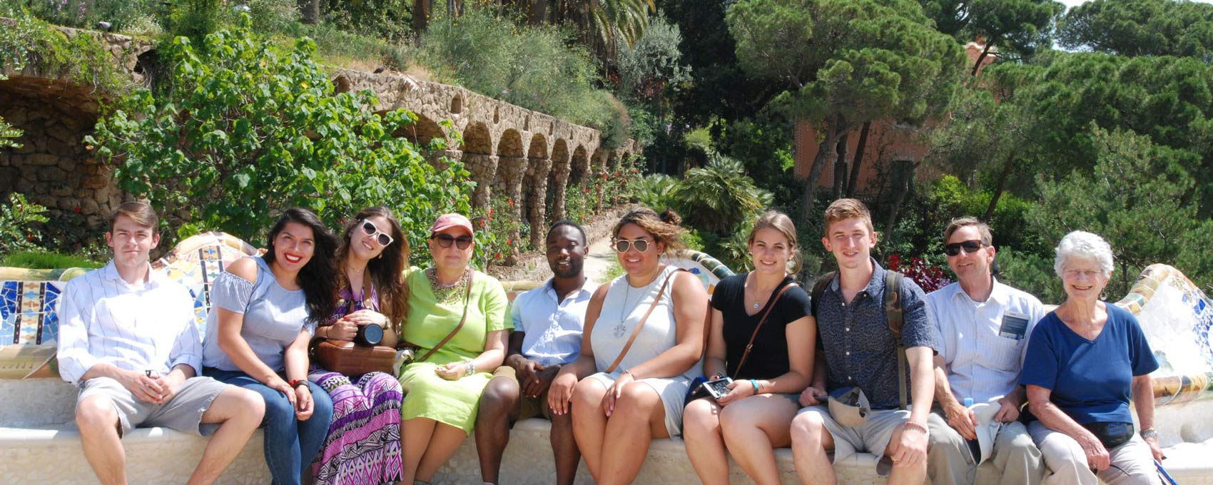 Professor Galina and her students on a class trip enjoying their time in Spain