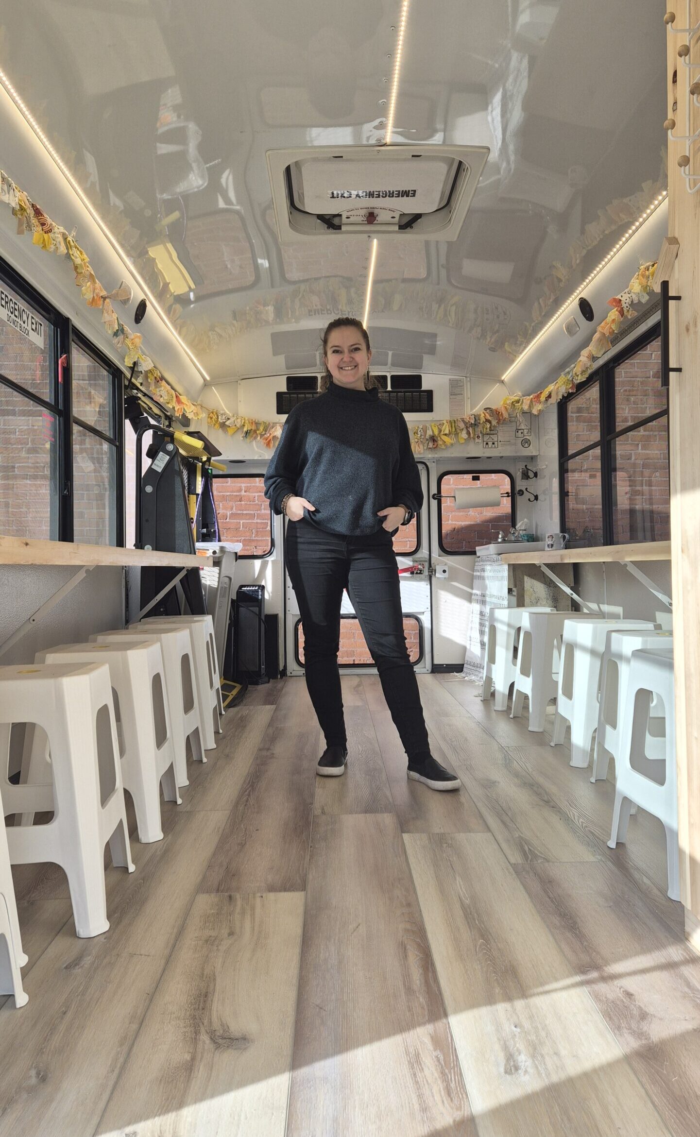 Sorensen inside bus workspace