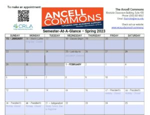 For the full semester-at-a-glance calendar