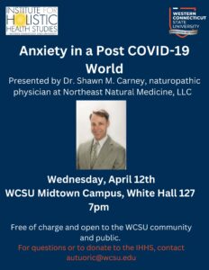 Flyer for the Survivor Art Gallery at Western Connecticut State University. The background is a white color with the heading in blue bold text over a yellow strip. The title reads 'Survivor Art Gallery' in bold letters, followed by a brief description of the event. The flyer includes details such as the date, time, and location of the first meeting, as well as who is speaking and whose welcome to attend. In the bottom right corner is a graphic featuring paint brushes in a cup and a canvas.