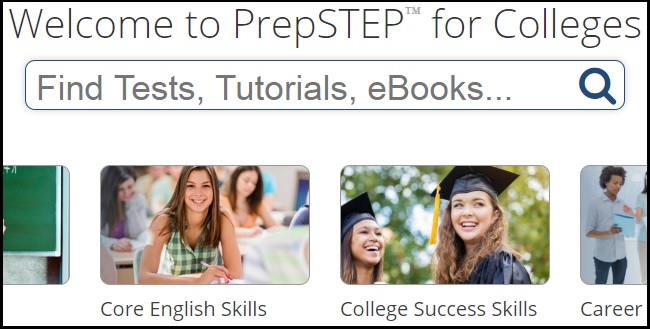 PrepStep for Colleges website header