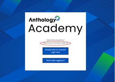 Anthology Academy Sign up