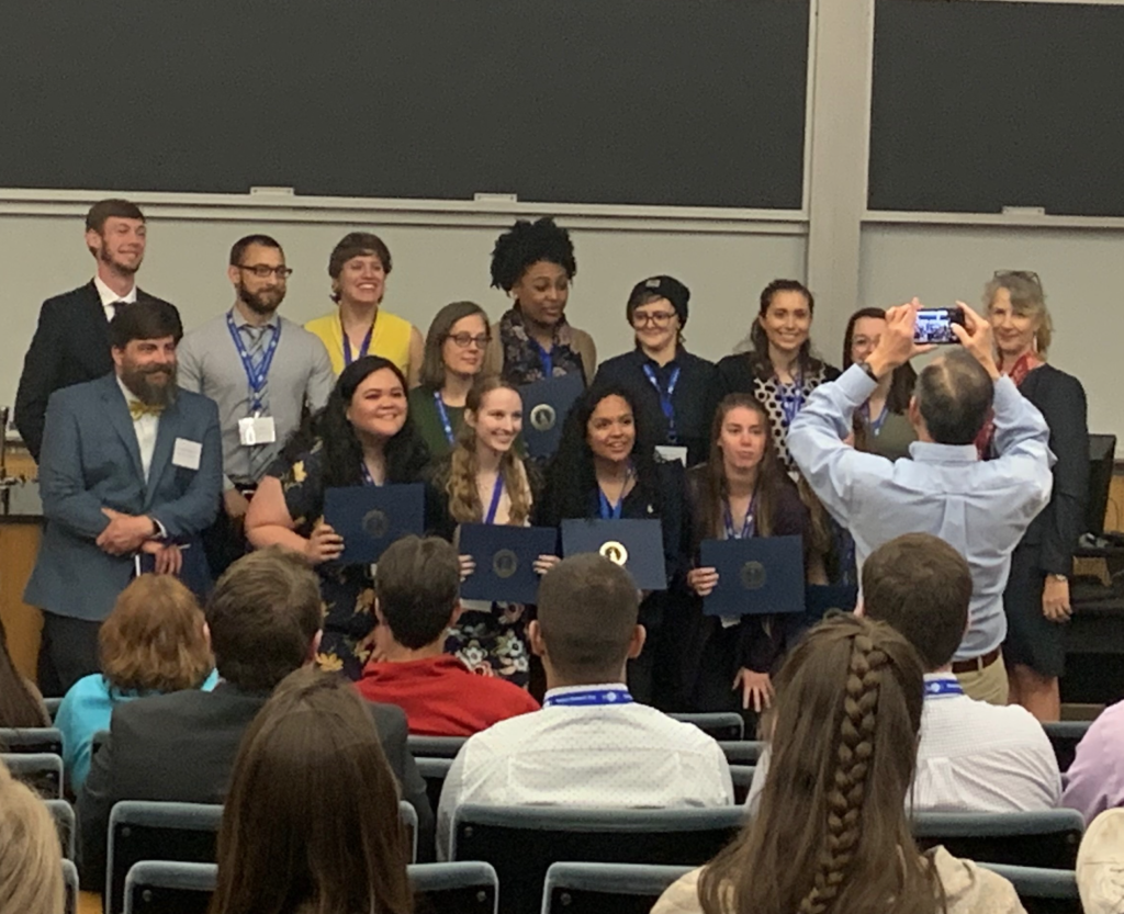 recipients of the Provost's Award at the 15th Annual Western Research Day Conference standing in the front of an audience