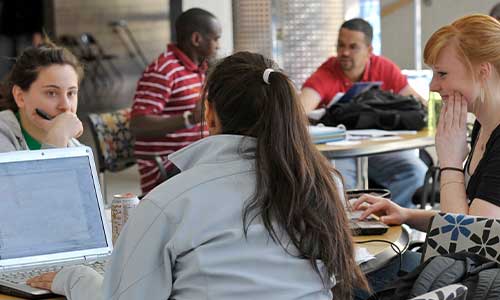 WCSU students studying