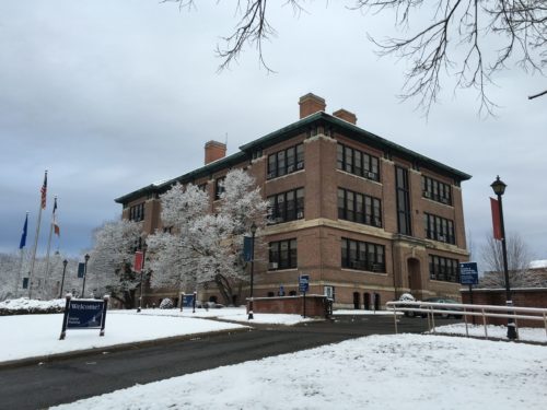 Old Main in Snow