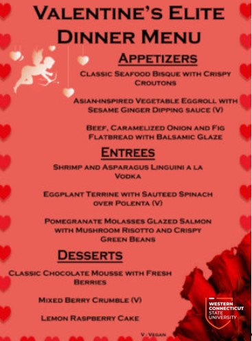 Valentine's Elite Dinner Menu