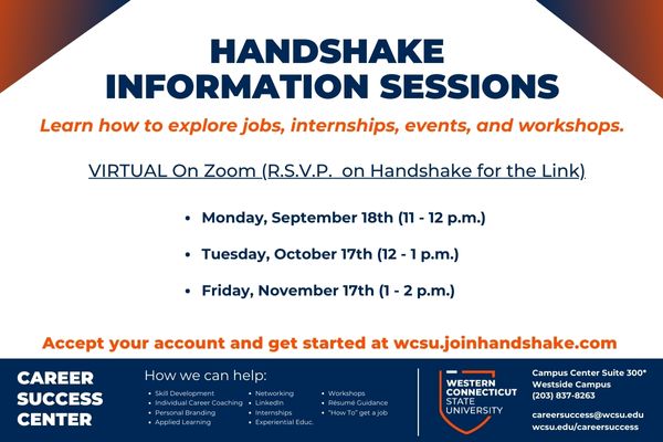 Career Success Handshake Info Session flyer