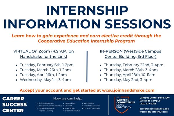 Internship Info Sessions flyer