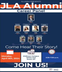 JLA Alumni Career Panel poster
