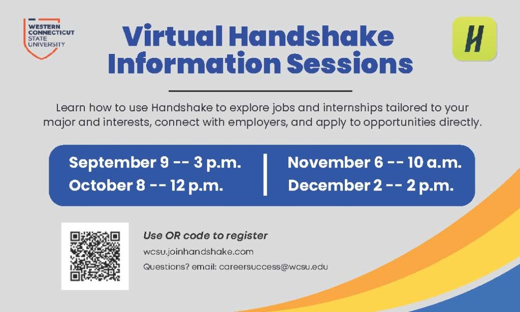 Handshake Information Sessions flyer