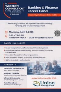 Finance panel event poster