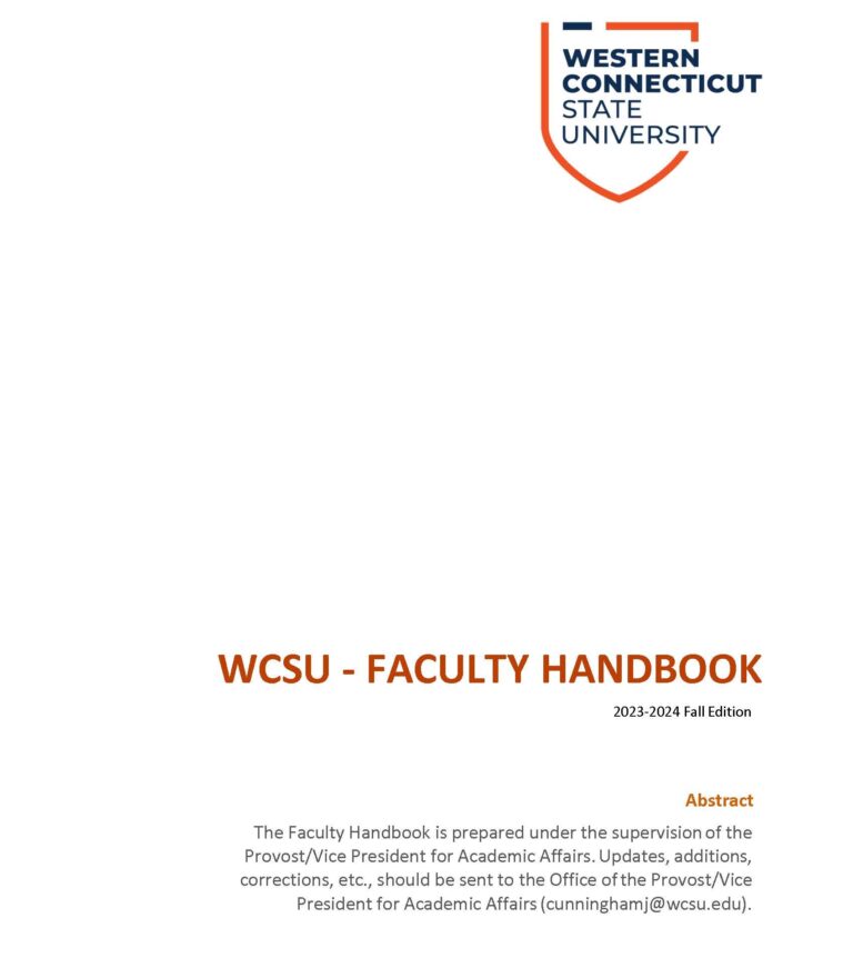 Faculty Handbook 2023-2024 Fall Edition [PDF] – WCSU Faculty Handbook