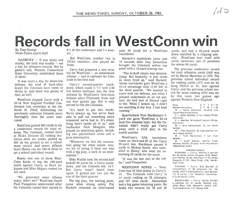 Records fall in WestConn win