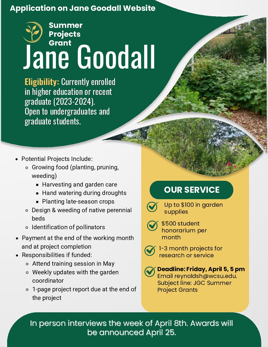 Summer Garden Grants — 2024 applications closed – Jane Goodall Center