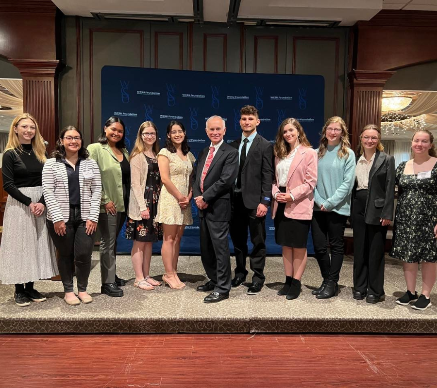 Honors Students Attend the 2022 WestConn Student Success Breakfast to Honor George Mulvaney