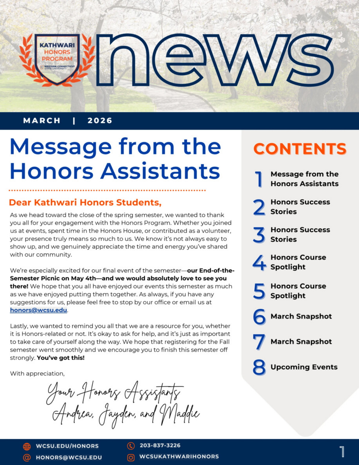 march honors newsletter