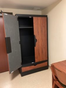 Fairfield Hall main section double room wardrobe interior