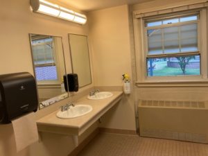 Fairfield Hall wing section toilet area sinks