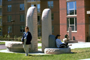 Students outside of Pinney Hall