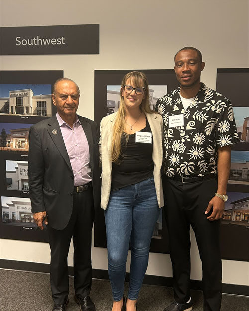Graduate students Megan F. Wiese and Uche Aja representing the program at the Honors Leadership Seminar