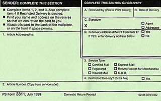 Certified and return receipt | Mail Services