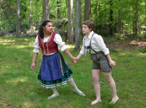image of Christine Manalo, of Watertown, as Gretel, and Olivia Conforti, of Naugatuck, as Hansel