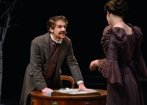 image of (l-r): Sam Rogers, of Portsmouth, New Hampshire, and Alicia Napalitano, of Woodbury, in a scene from "Uncle Vanya."