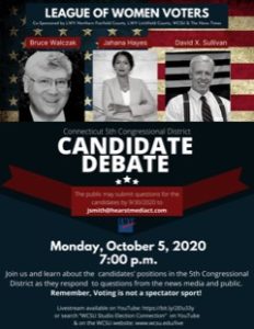 image of candidate debate flyer