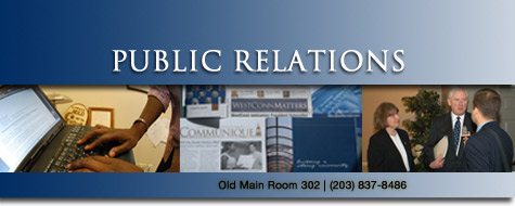 Public Relations Old Main Room 302 / (203) 837-8486