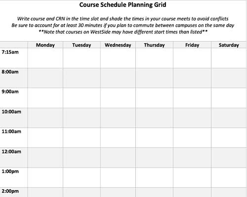 WCSU Schedule Grid