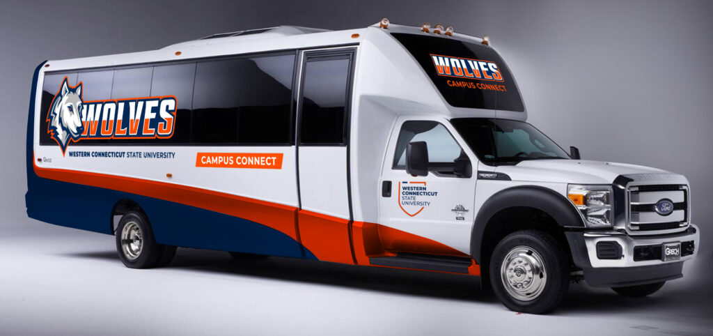 Reimagined shuttle branding.