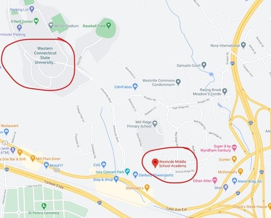 Map of Westside campus and Westside Middle School