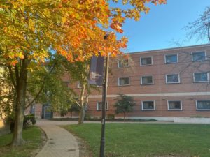 Litchfield Hall in the fall