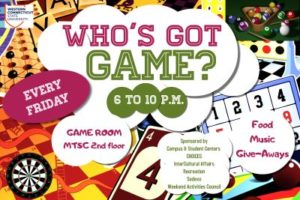 Who's Got Game? flyer