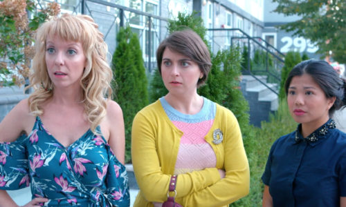 Kayla Conroy (center) in a scene from the web series “Human Telegraphs.”