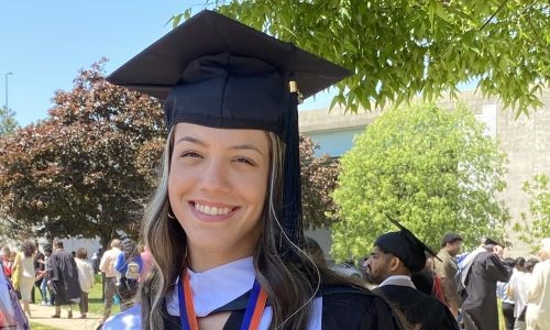 Biological Diversity graduate student Maria Silva translates reaching for the trees to research