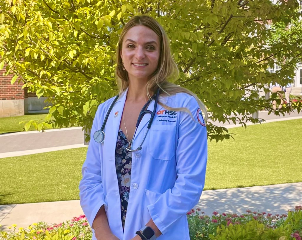 Olivia Kelly Sosnoski at her White Coat ceremony