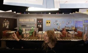 Phoebe Jane Hart on the set of "Bug Diner"