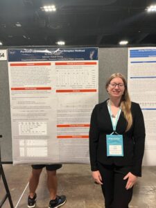 Emily Kappel with her research at the Mathematical Association of America (MAA) MathFest.