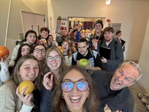 Dr. Kevin Jay Isaacs being silly with his students, fall 2024