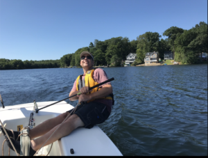 Michael Ances enjoying his other favorite thing -- sailing.