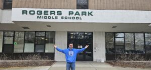 Brian Betesh was voted by Rogers Park Middle School students as having "Most School Spirit." Here's his yearbook photo for that award.