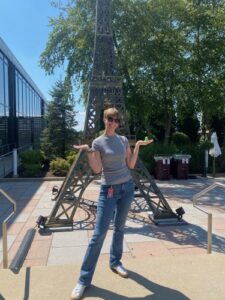Getting ready for Paris at the NBC Studios in Stamford.